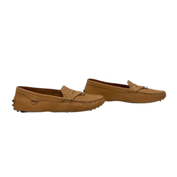 Tod’s Gommini Ring Moccasin Loafers Calfskin Leather Tan Size 7.5 Made Italy - Picture 2 of 10